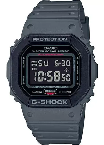 Relgio Casio G-Shock Masculino Cinza Dw-5610su-8dr Cor Do Bisel Preto/Cinza Cor Do Fundo Preto/Cinza